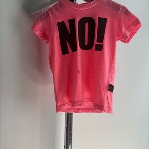 Nununu Baby “NO!” Neon Pink Graphic Tee – Size 18–24 Months